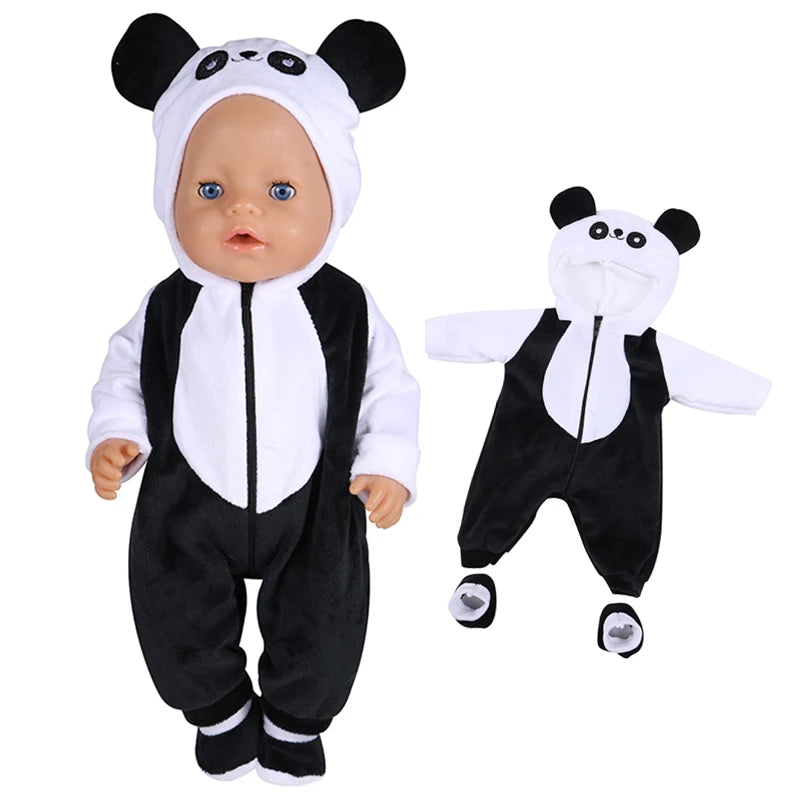 43cm doll clothes 18 inch dolls conjoined pajamas