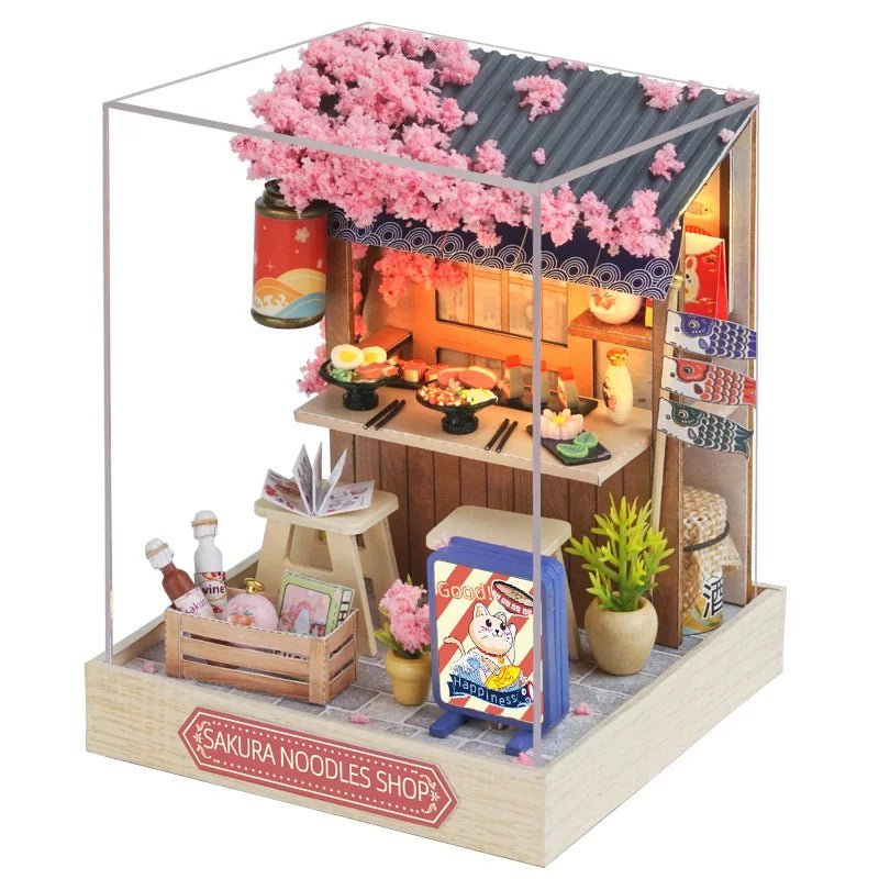 Wooden Miniature Doll House DIY Small House Kit Making Room Toys 3D Puzzle Assembly Building Model Toys for Birthday Gifts | Tesoro Dolls