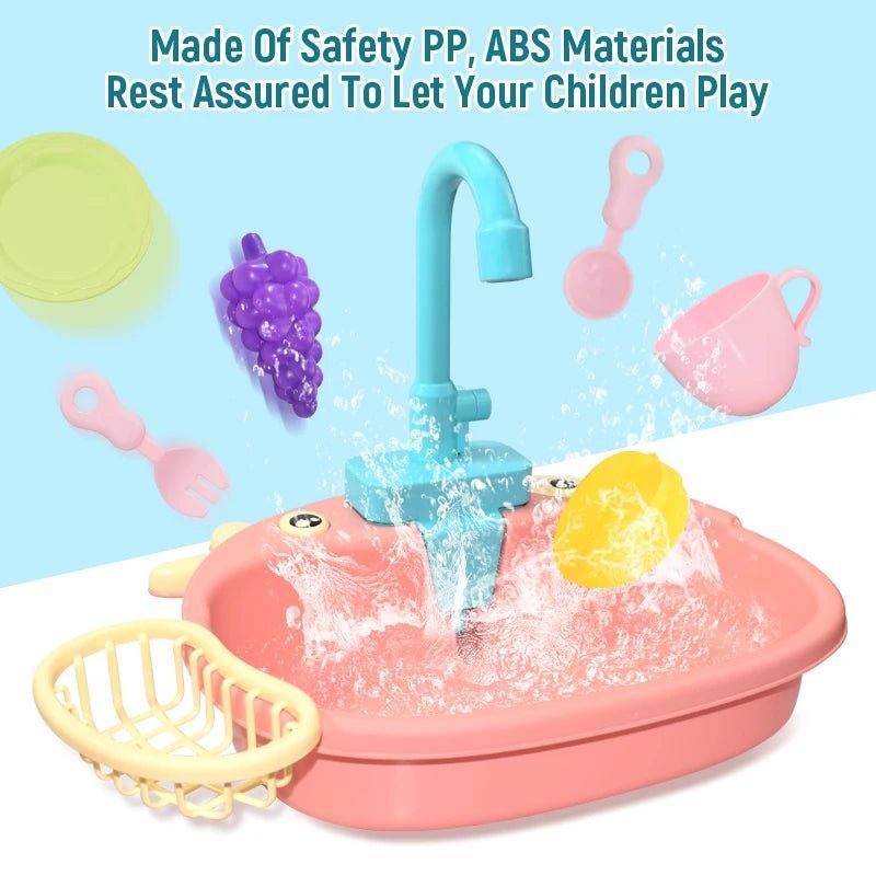 Kids Kitchen Sink Toys Simulation Electric Dishwasher Mini Kitchen Food Pretend Play House Toy Set Children Role Play Girl Toys | Tesoro Dolls