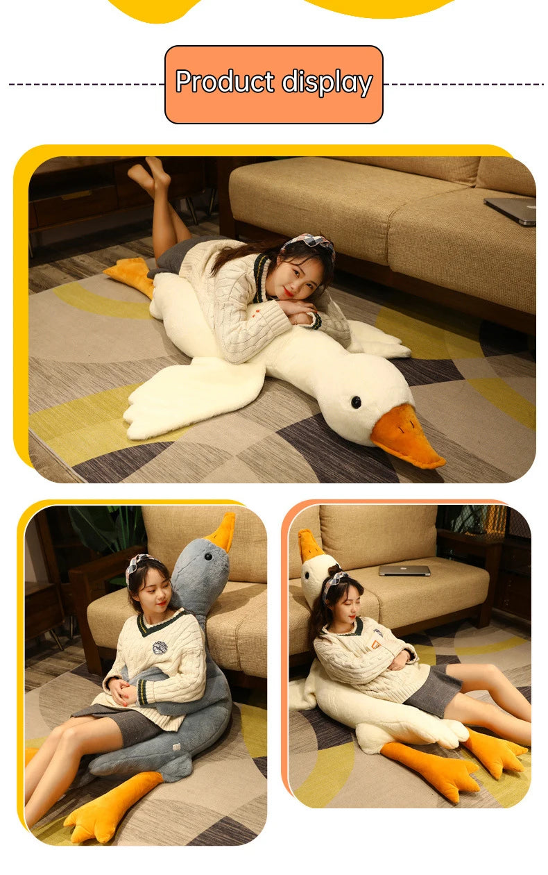 big goose plush toy fluffy duck stuffed doll cute animal swan plush toys sofa pillow home decor christmas gift