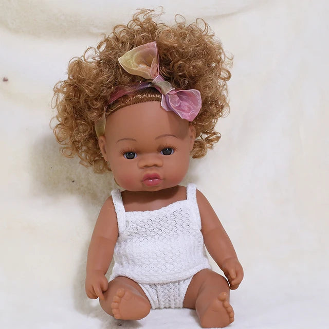 35cm american reborn baby doll black soft vinyl baby dolls lifelike newborn baby doll girl gift doll toy 14inch dolls