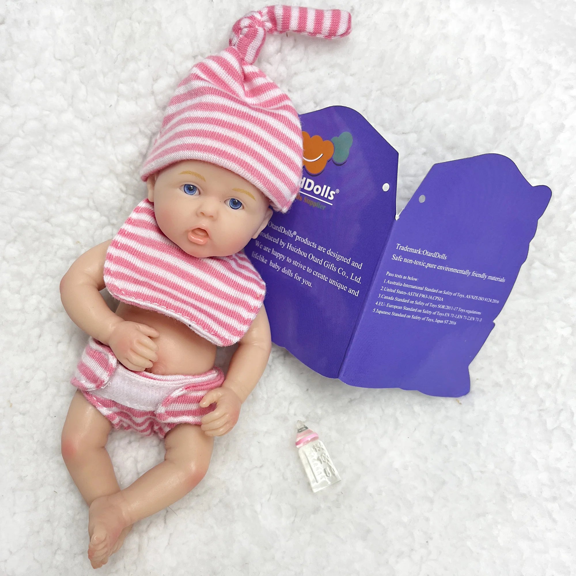 6 Inch Full Silicone Mini Reborn Girl Bebe Lifelike Handmade Soft Bebe Reborn Doll Palm Lovely Toys For Choose | Tesoro Dolls