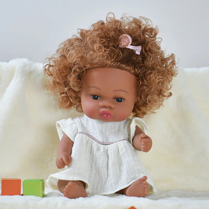 35cm american reborn baby doll black soft vinyl baby dolls lifelike newborn baby doll girl gift doll toy 14inch dolls