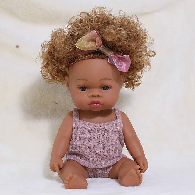 35cm american reborn baby doll black soft vinyl baby dolls lifelike newborn baby doll girl gift doll toy 14inch dolls