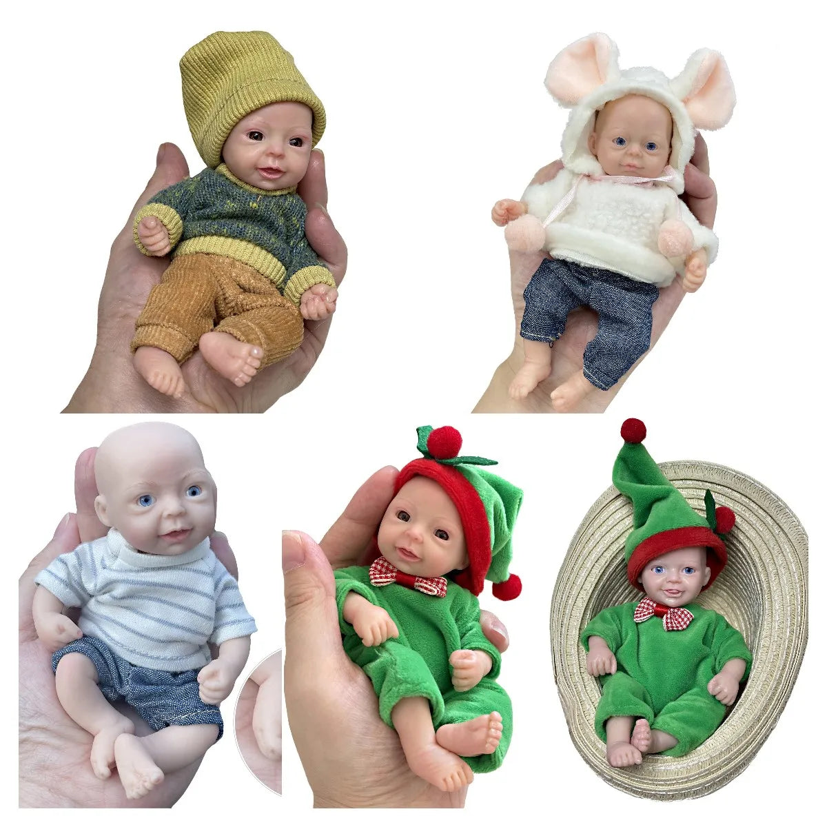 Lovely 6 Inch Palm Newborn Babies Full Body Silicone Boys Reborn Dolls Bebe Reborn Corpo De Silicone Inteiro | Tesoro Dolls