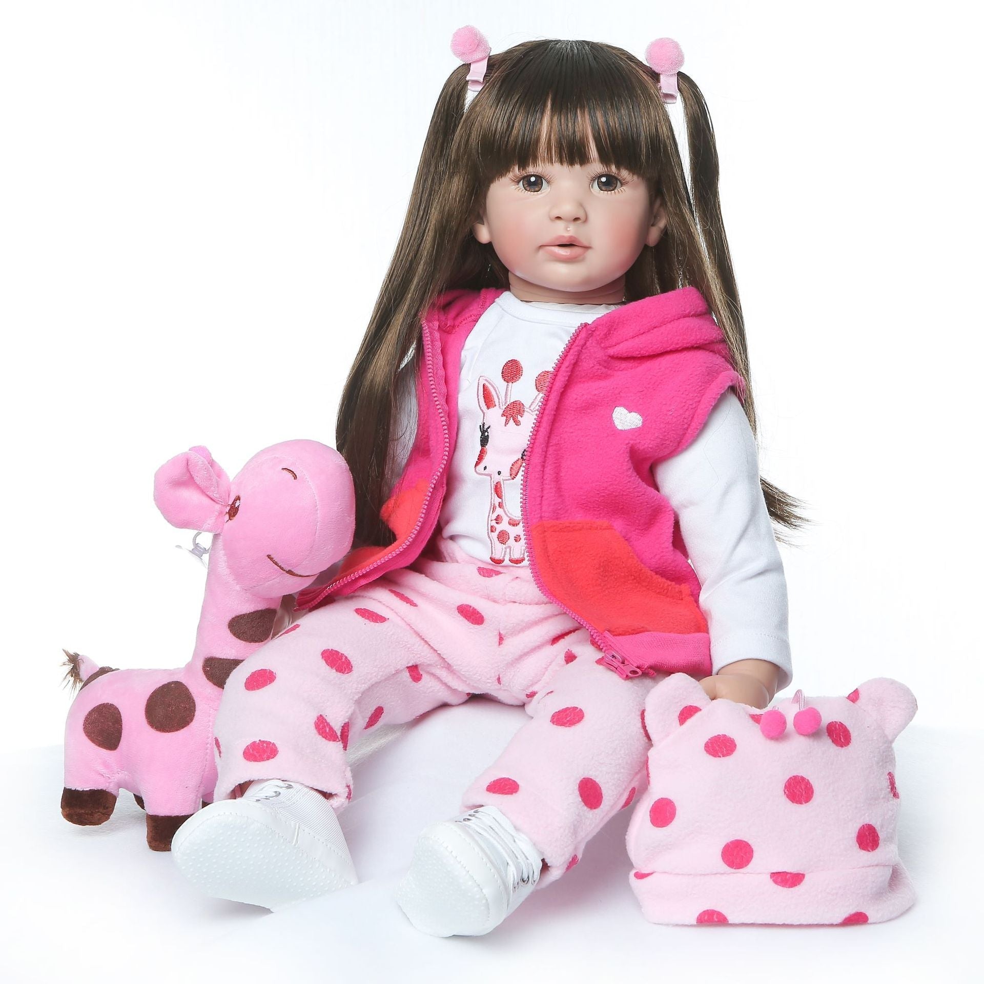 cross-border hot sale reborn toddler simulation cute princess long hair doll 60cm