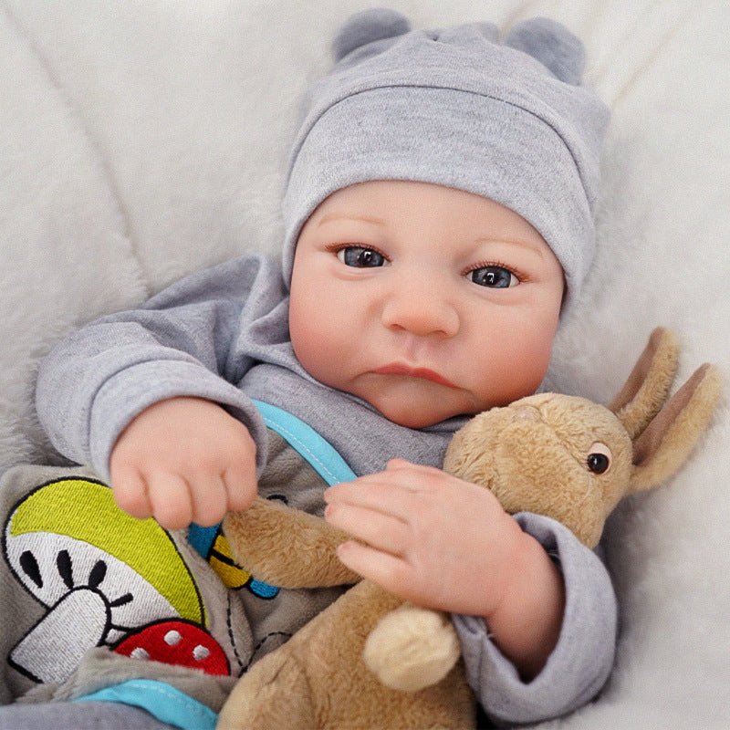 17-inch closed-eyes vinyl reborn doll levi